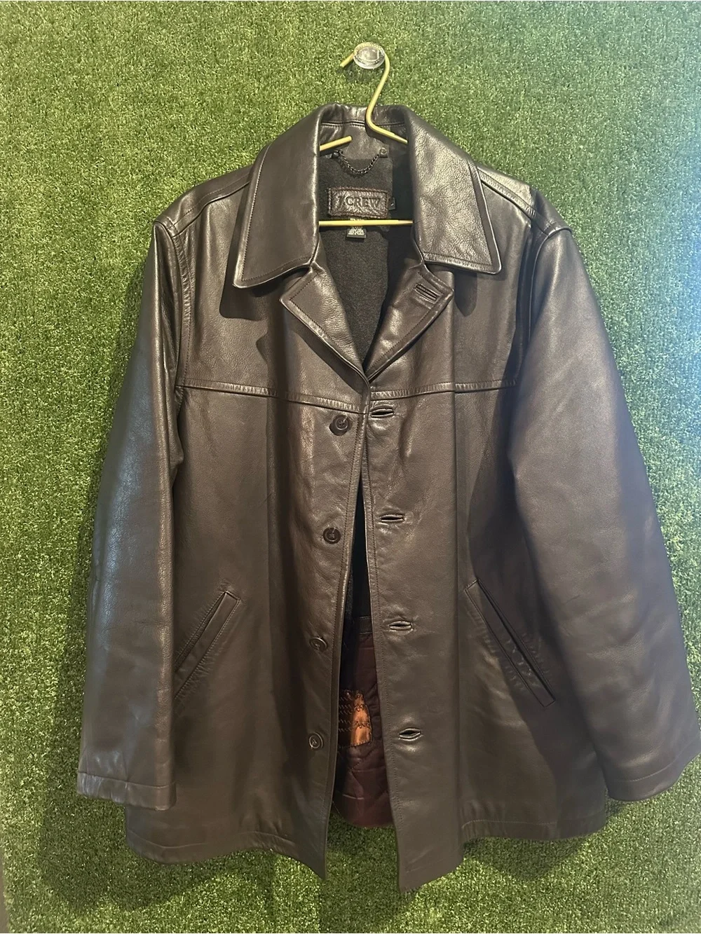 J. Crew Vintage 1990’s Leather Button-Front Jacket in Dark Brown